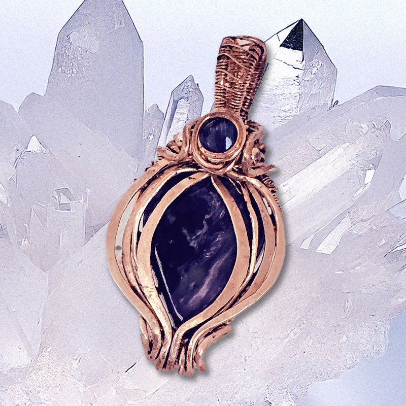 Charoite with Kyanite accent