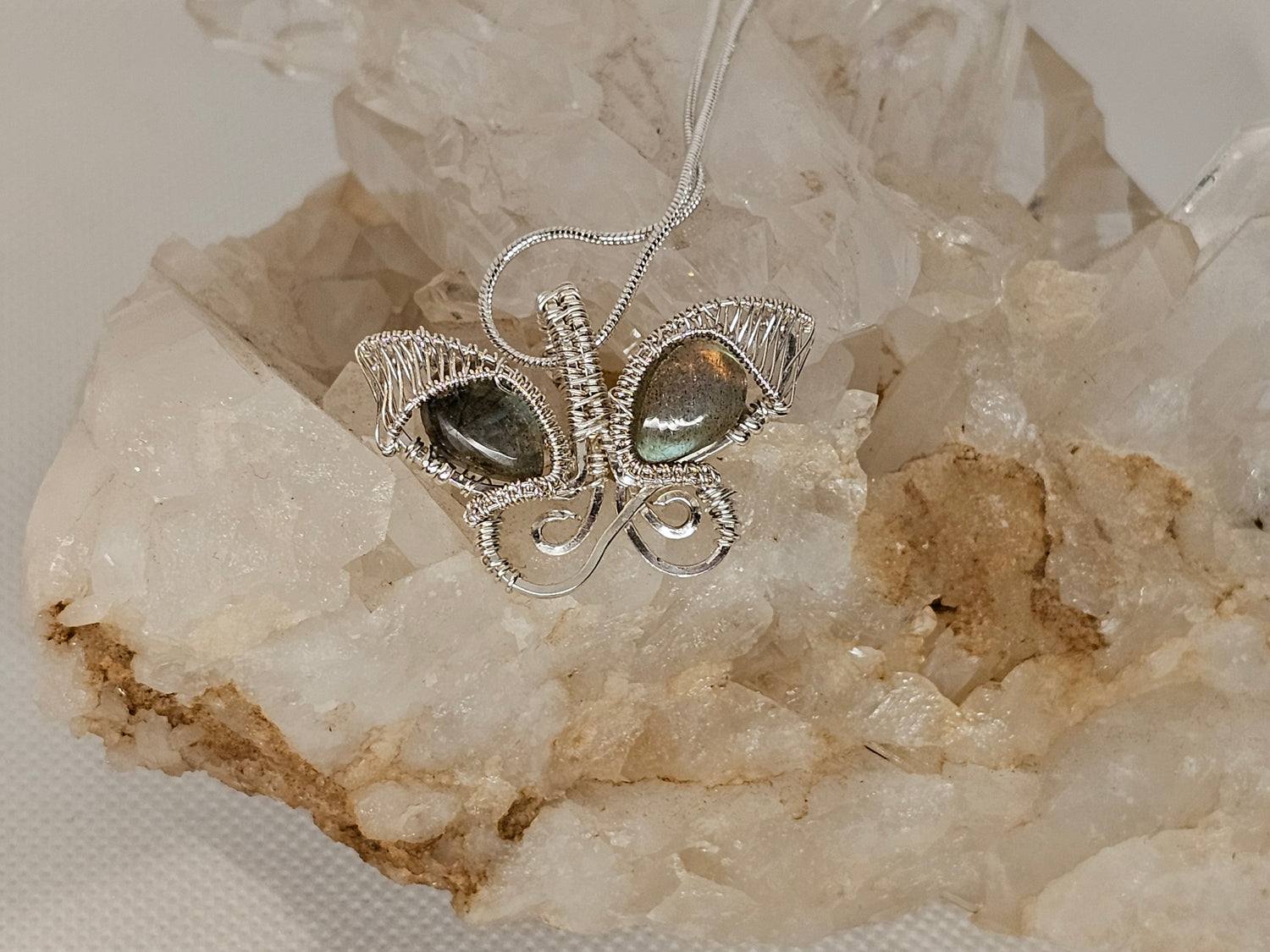 labradorite butterfly pendant