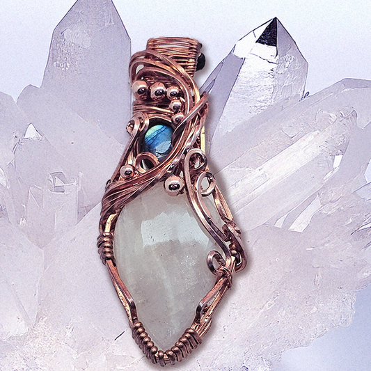 Belomorite Moonstone and Labradorite