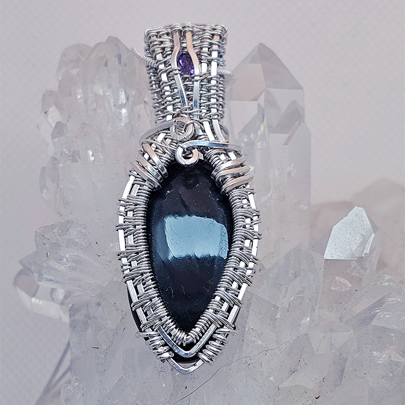 Obsidian with an Amethyst Accent