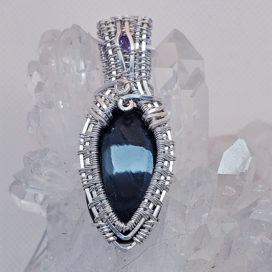 Obsidian with an Amethyst Accent