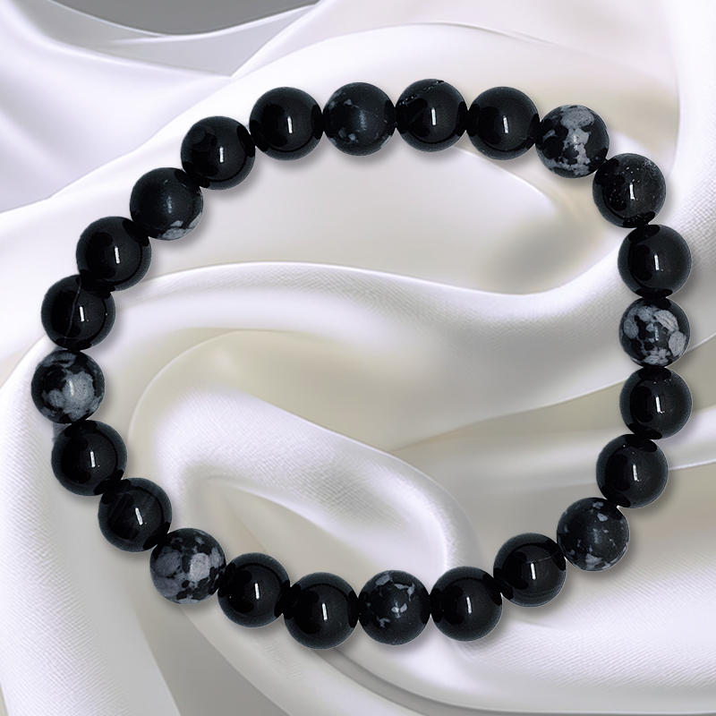 Obsidian, snowflake Obsidian, black banded agate