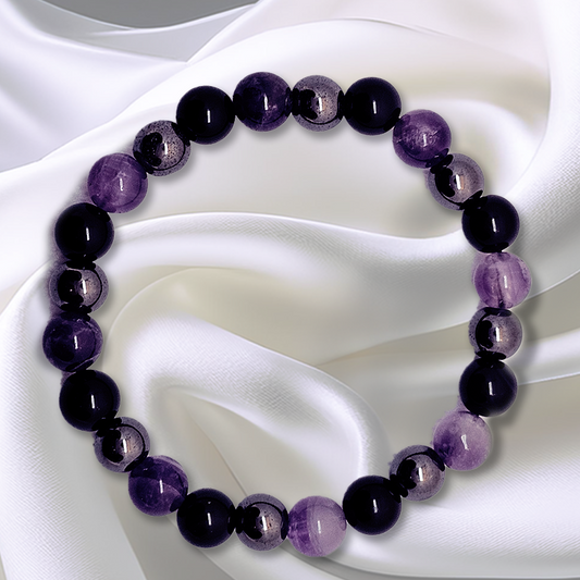 Amethyst, Hematite, Obsidian
