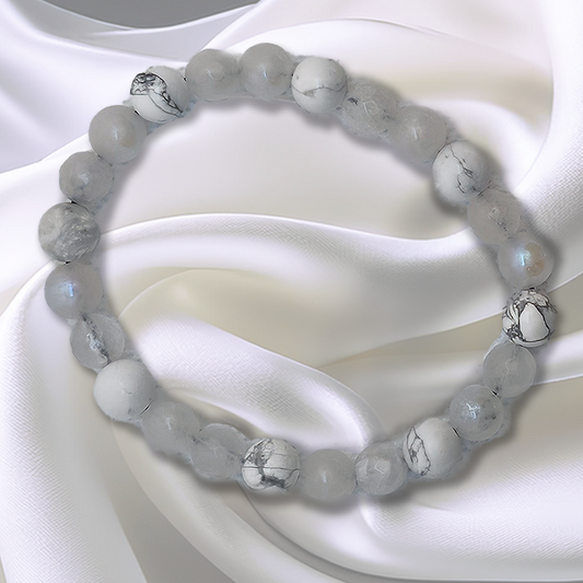 White jade, Howlite, moonstone