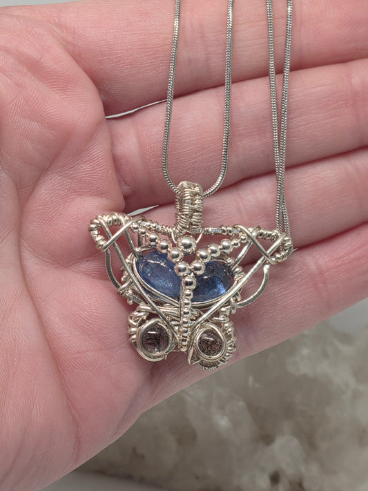 kyanite and rutile quartz butterfly