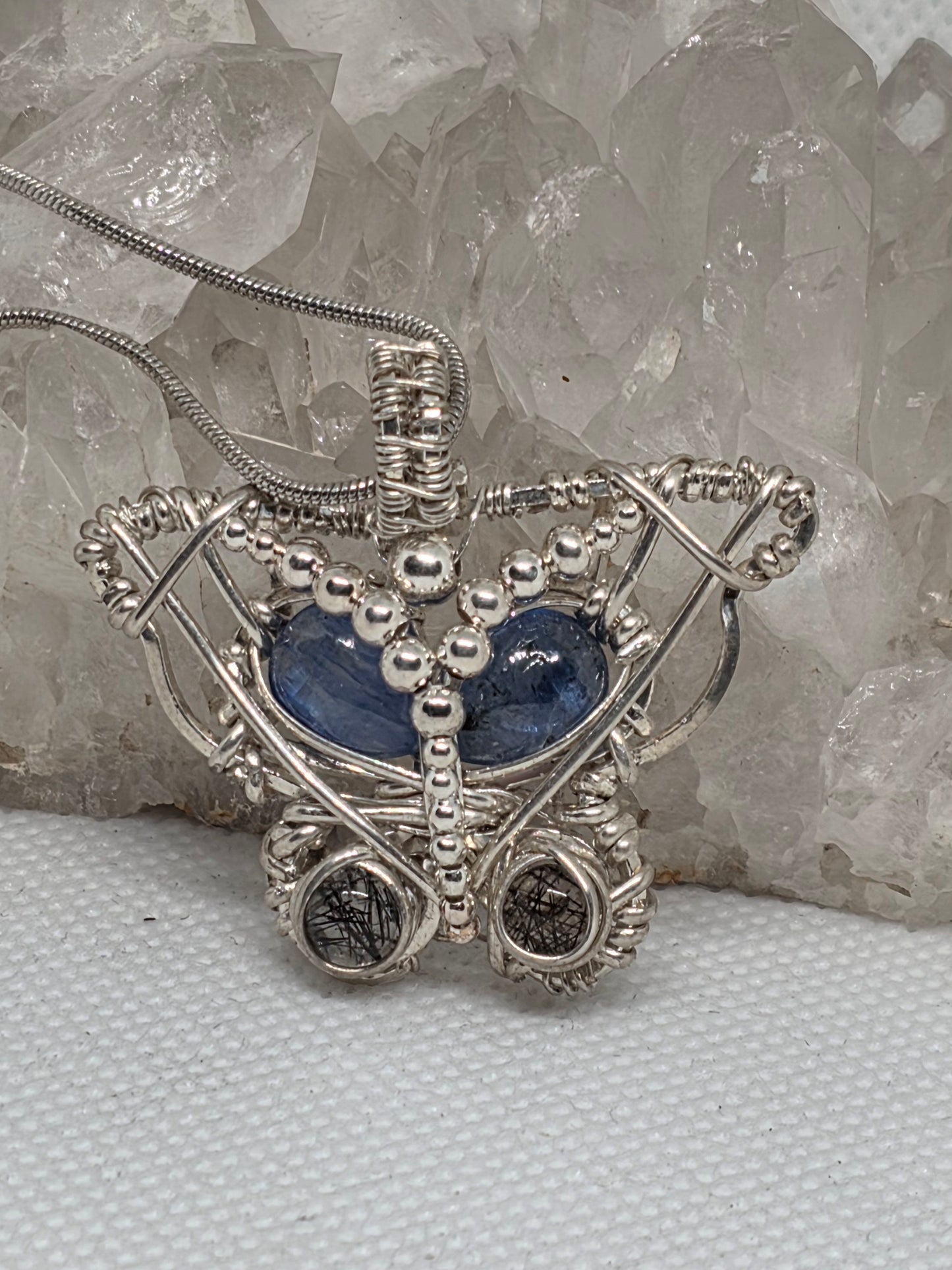 kyanite and rutile quartz butterfly
